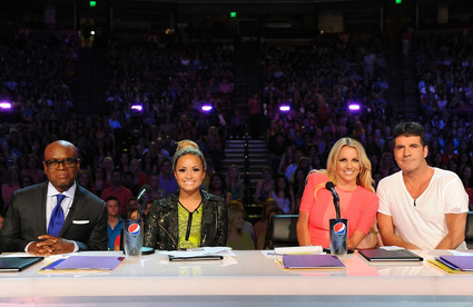 X Factor Judges, L.A. Reid, Demi Lovato, Britney Spears, Simon Cowell X Factor Judges, L.A. Reid, Demi Lovato, Britney Spears, Simon Cowell